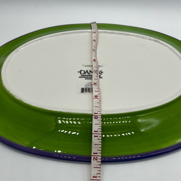 Dansk Yellow and Green Caribe Oval Serveware Platter NWT - Picture 6 of 10